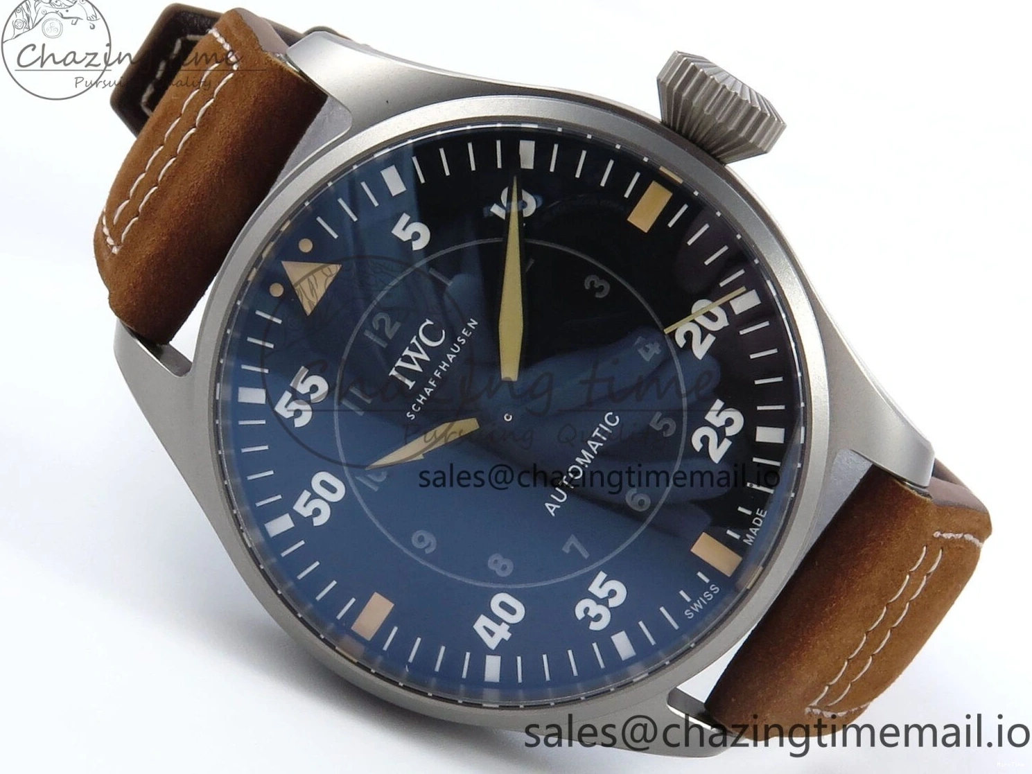 MIROTIME 0504 Big Pilot IW329701 M+F 1:1 Best Edition Black Dial on Brown Leather Strap MY RelaxedFit 7005